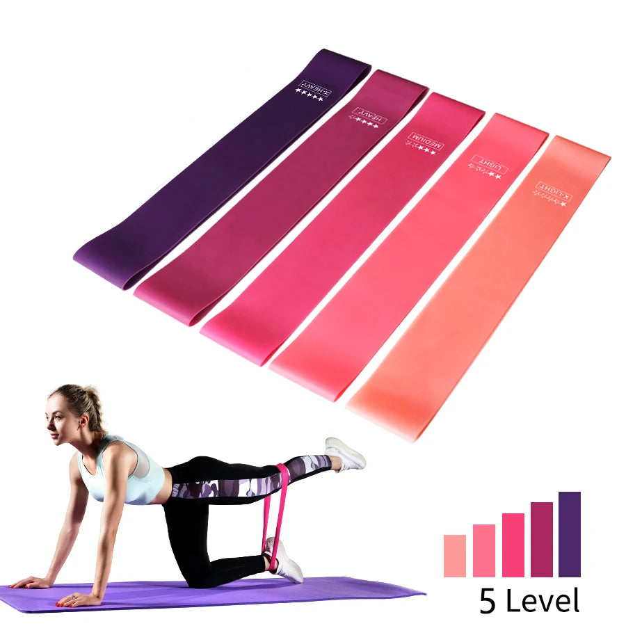 Elastic Fitness Bands  - 5 Different Levels Resistance Bands